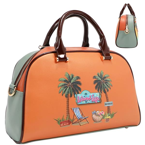 NICOLE LEE SUN AND SAND DOME SATCHEL BAG