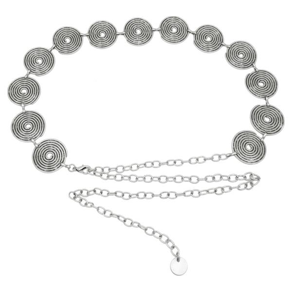 PLUS HYPNOTIC SWIRL DISC LINK WESTERN CHAIN BELT