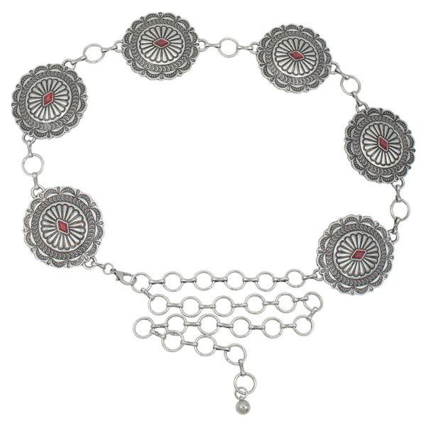 PLUS DIAMOND CAB ACCENT CIRCLE WESTERN CONCHO BELT
