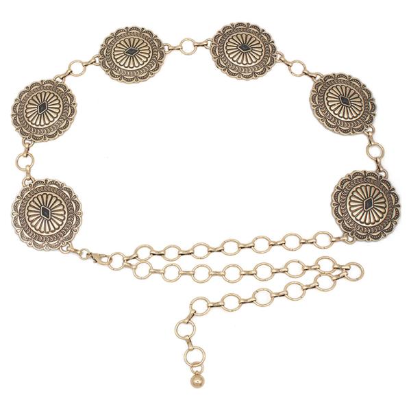 DIAMOND CAB ACCENT CIRCLE WESTERN CONCHO BELT