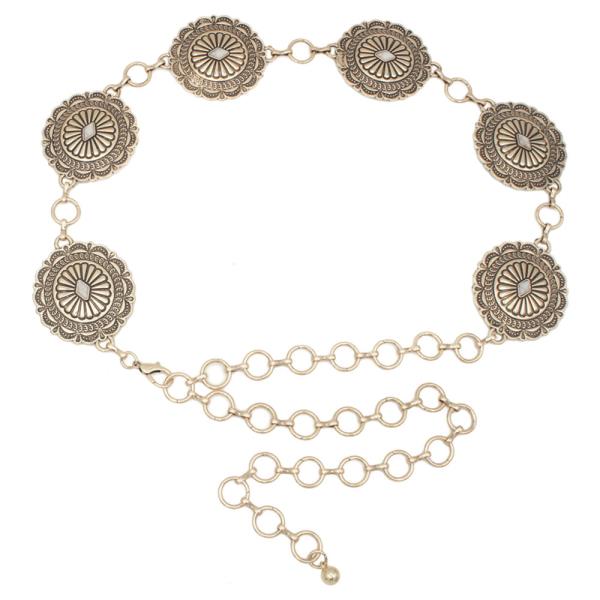 DIAMOND CAB ACCENT CIRCLE WESTERN CONCHO BELT