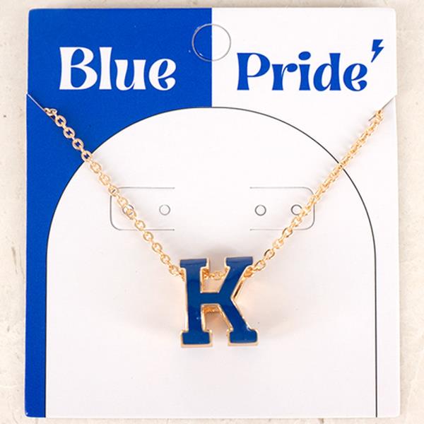 GAME DAY ENAMEL K PENDANT NECKLACE