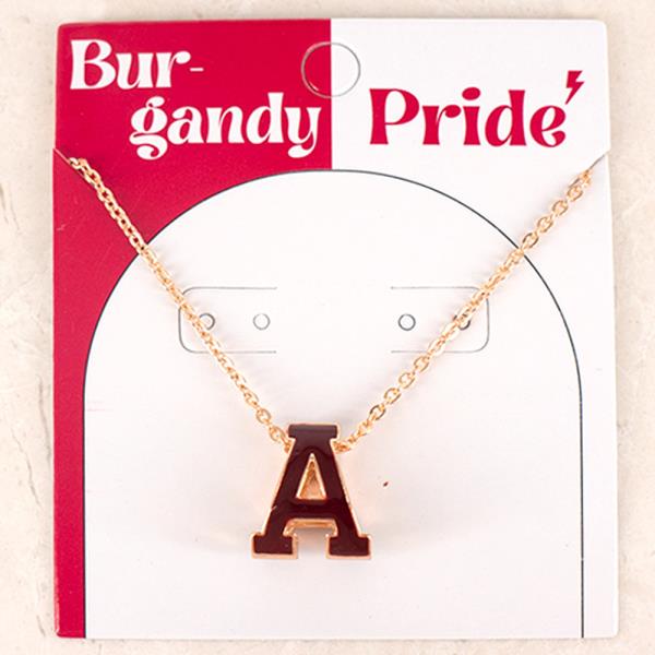 GAME DAY ENAMEL A PENDANT NECKLACE