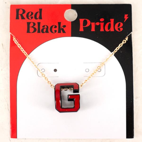 GAME DAY ENAMEL G PENDANT NECKLACE