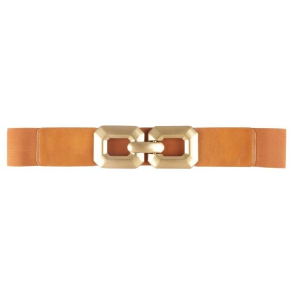 DOUBLE RECTANGLE BUCKLE ELASTIC BELT