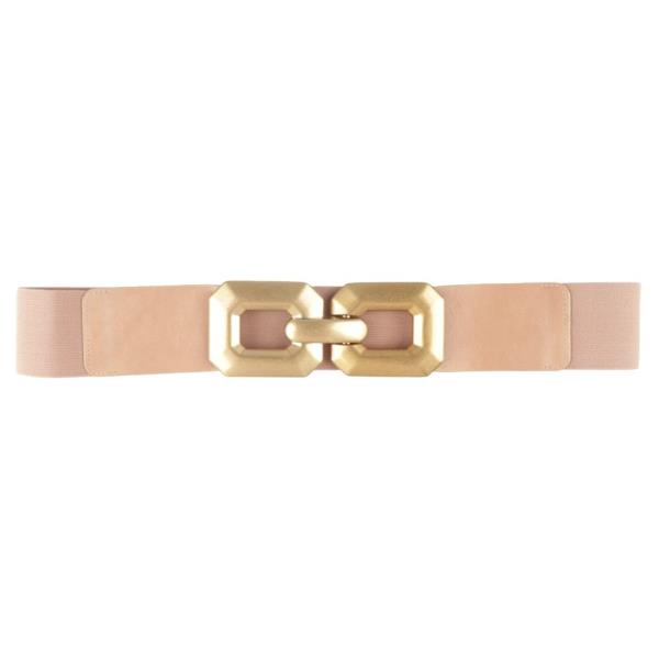 DOUBLE RECTANGLE BUCKLE ELASTIC BELT