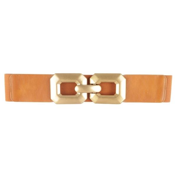 DOUBLE RECTANGLE BUCKLE ELASTIC BELT