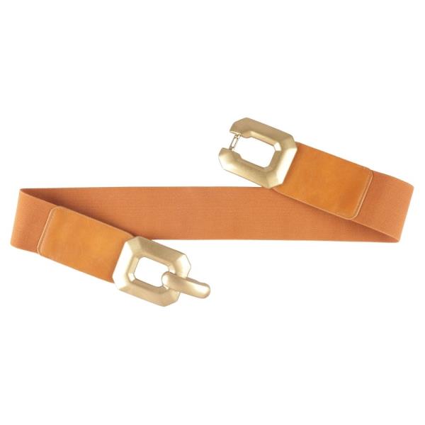 DOUBLE RECTANGLE BUCKLE ELASTIC BELT
