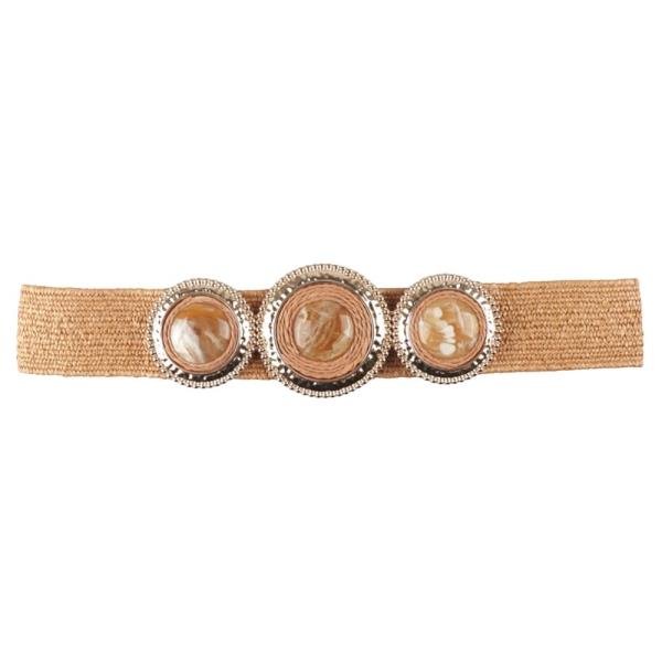 TRIPLE ROUND BUCKLE ELASTIC BELT