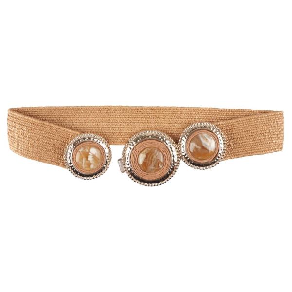 TRIPLE ROUND BUCKLE ELASTIC BELT