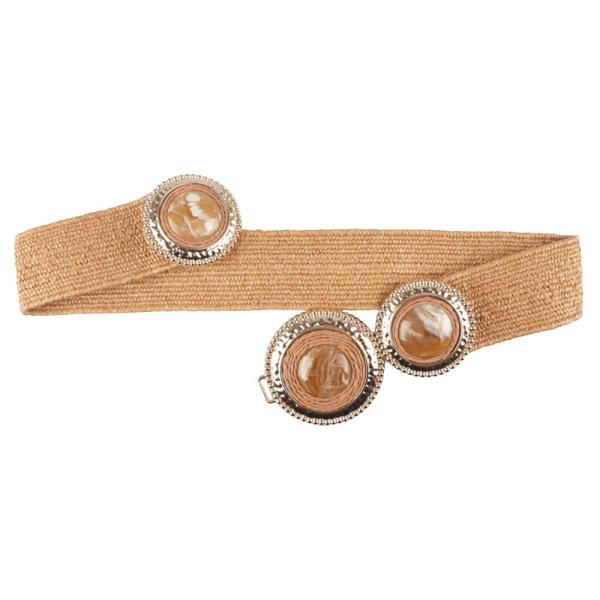 TRIPLE ROUND BUCKLE ELASTIC BELT