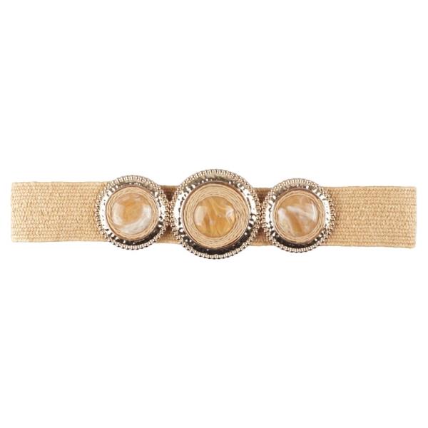 TRIPLE ROUND BUCKLE ELASTIC BELT