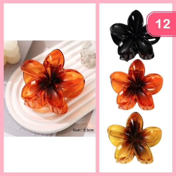 FLOWER HAIR CLAW CLIP (12 UNITS)