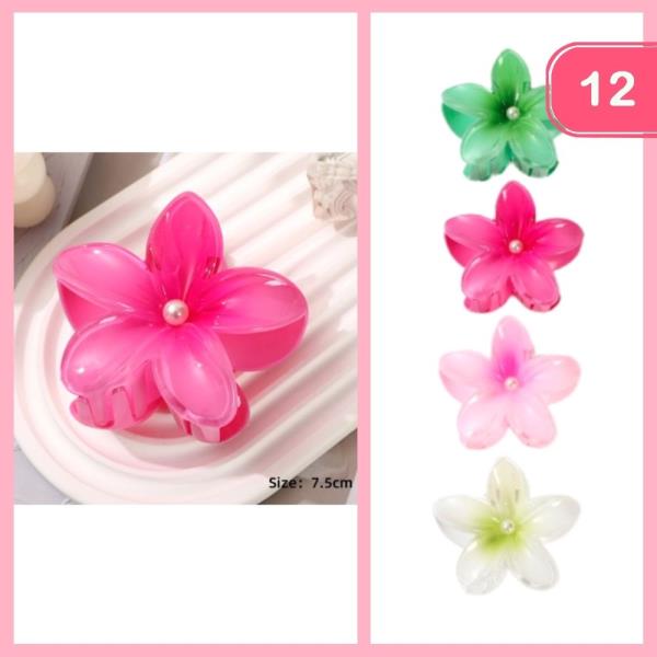 FLOWER HAIR CLAW CLIP (12 UNITS)