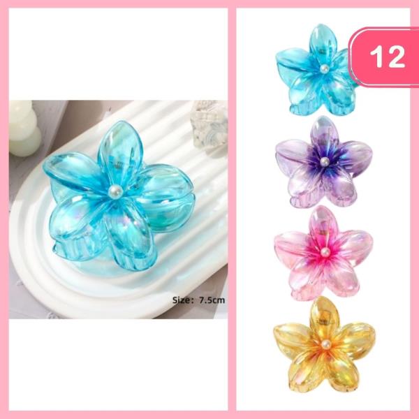 FLOWER HAIR CLAW CLIP (12 UNITS)