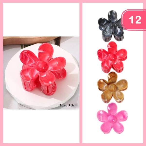 FLOWER HAIR CLAW CLIP (12 UNITS)
