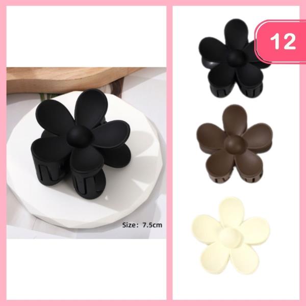 HAWAIIAN FLOWER HAIR CLAW CLIP (12 UNITS)