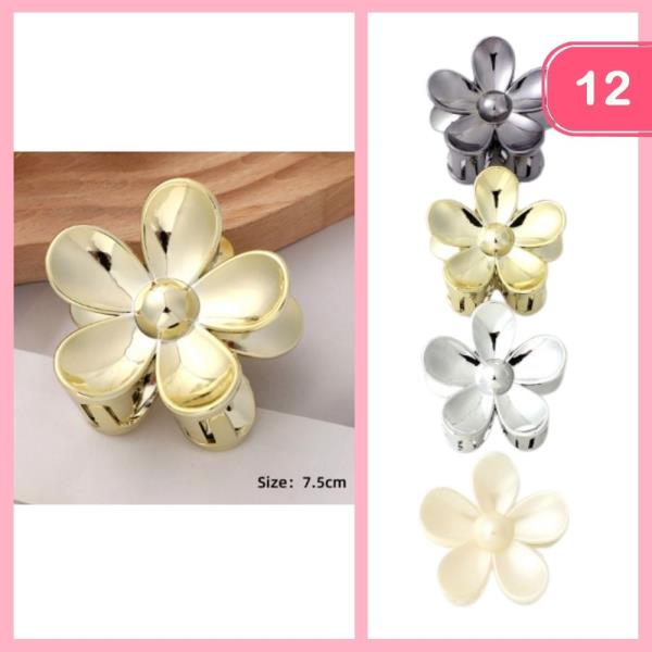 HAWAIIAN FLOWER HAIR CLAW CLIP (12 UNITS)