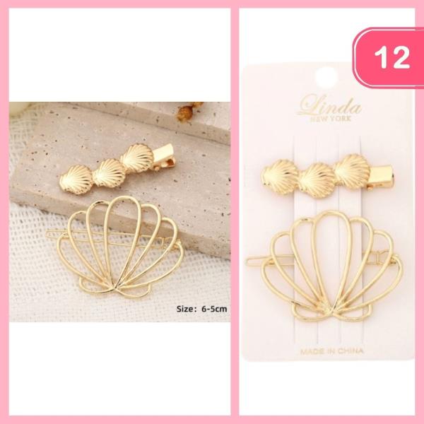 SEA SHELL HAIR PINS (12 UNITS)