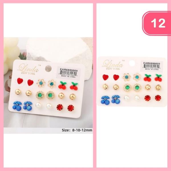 MIXED POST EARRINGS (12 UNITS)