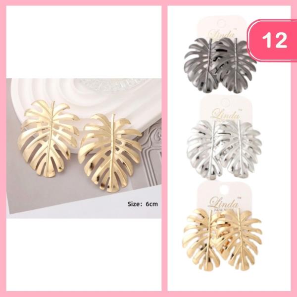 LEAF EARRINGS (12 UNITS)