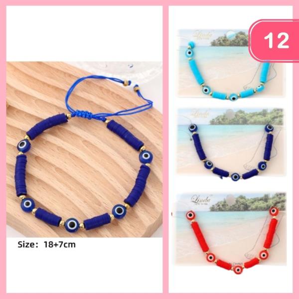 EVIL EYE ADJUSTABLE BRACELET (12 UNITS)