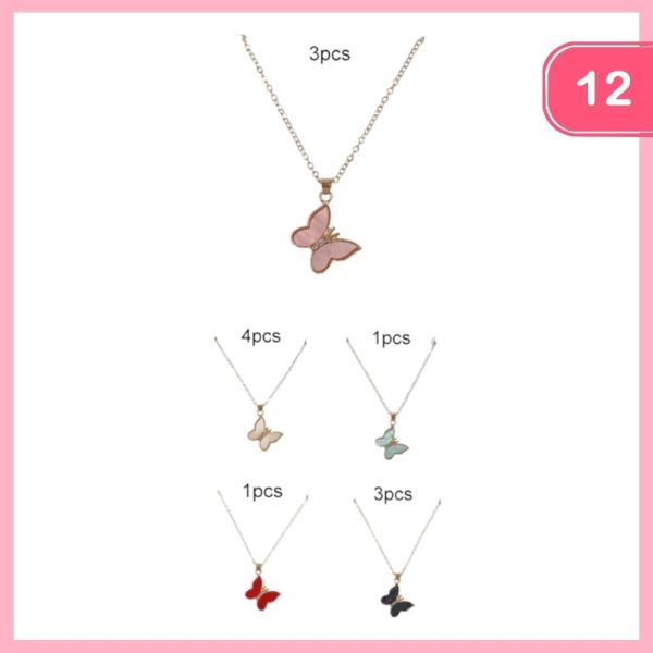 BUTTERFLY PENDANT NECKLACE (12 UNITS)