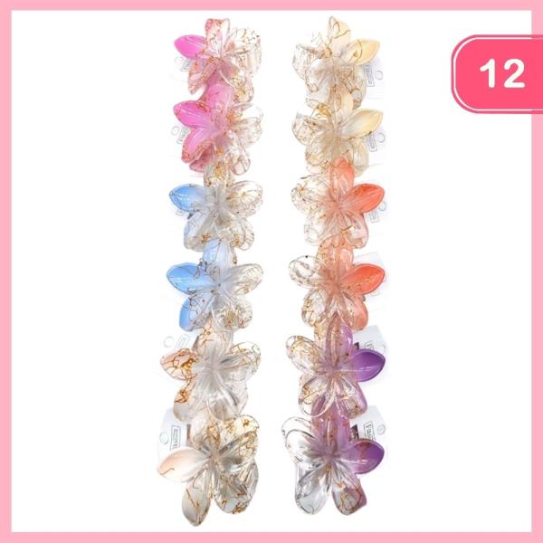 HAWAIIAN FLOWER HAIR CLAW CLIP (12 UNITS)