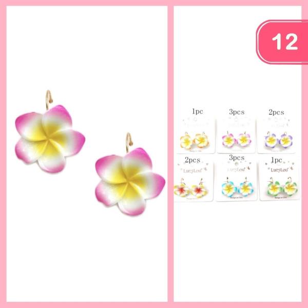 HAWAIIAN FLOWER EARRING (12 UNITS)