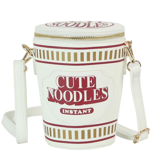 INSTANT CUTE NOODLES ZIPPER CROSSBODY BAG