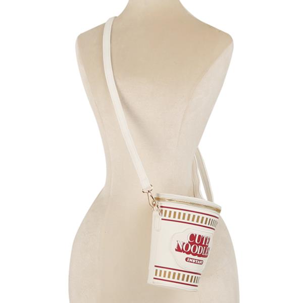 INSTANT CUTE NOODLES ZIPPER CROSSBODY BAG