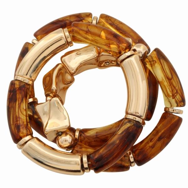 TORTOISE METAL MIX STRETCH MULTI BRACELET SET
