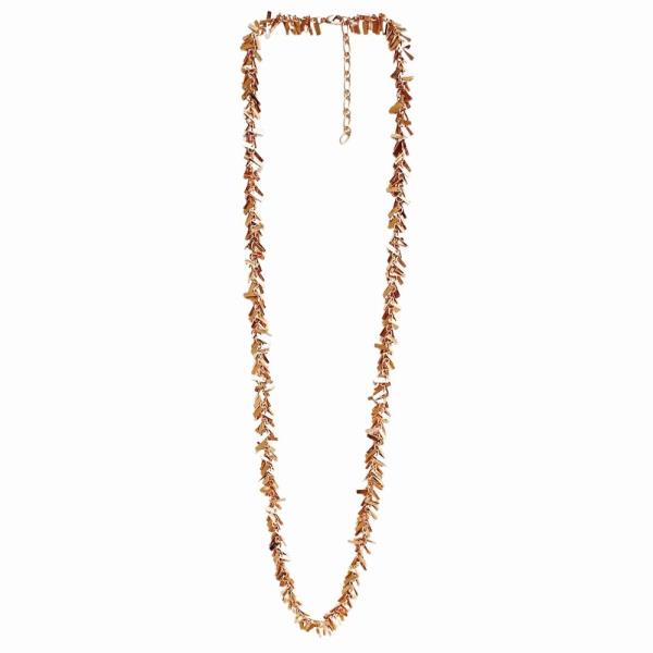 METAL MULTI RECTANGLE FRINGE NECKLACE