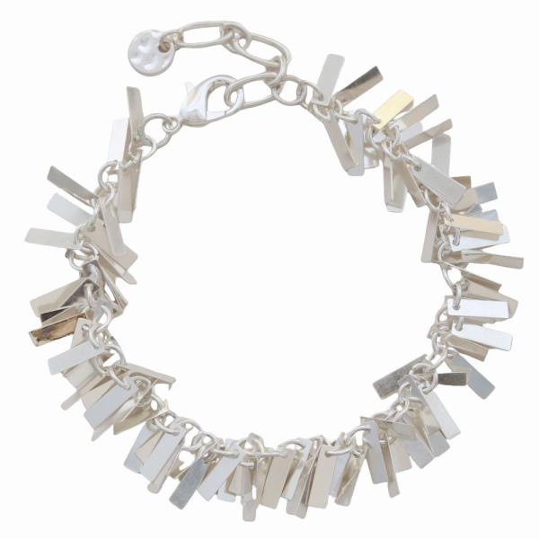 LAYERED METAL STRIP FRINGE CHAIN BRACELET