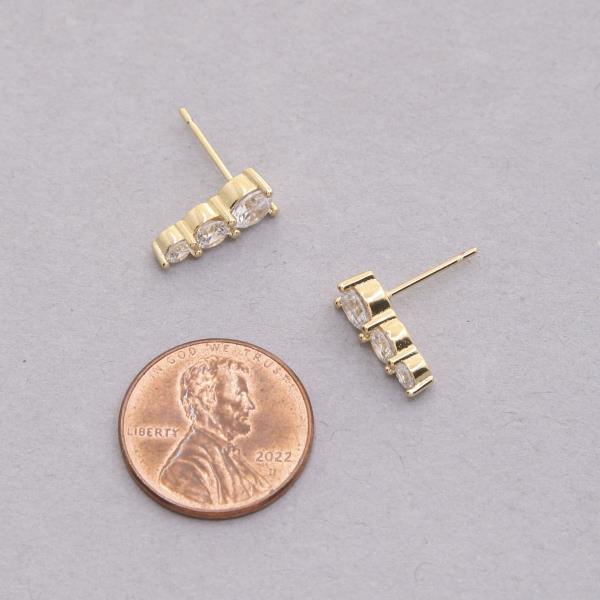 14K GOLD DIPPED RHINESTONE DROP EARRING