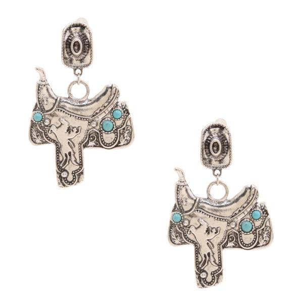 WESTERN STYLE METAL DANGLE EARRING