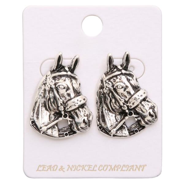 HORSE WESTERN METAL EARRING