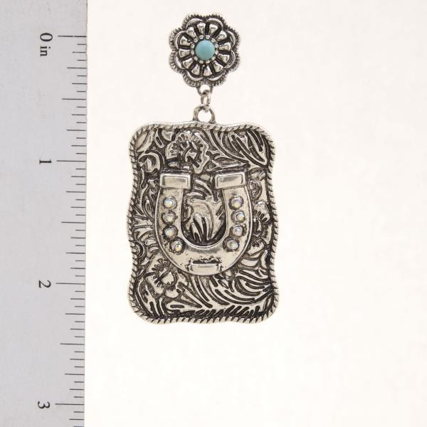 FILIGREE HORSESHOE WESTERN STYLE DANGLE EARRING