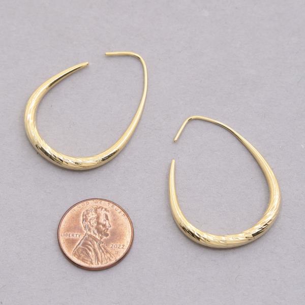 14K GOLD DIPPED TEARDROP SHAPE DANGLE EARRING