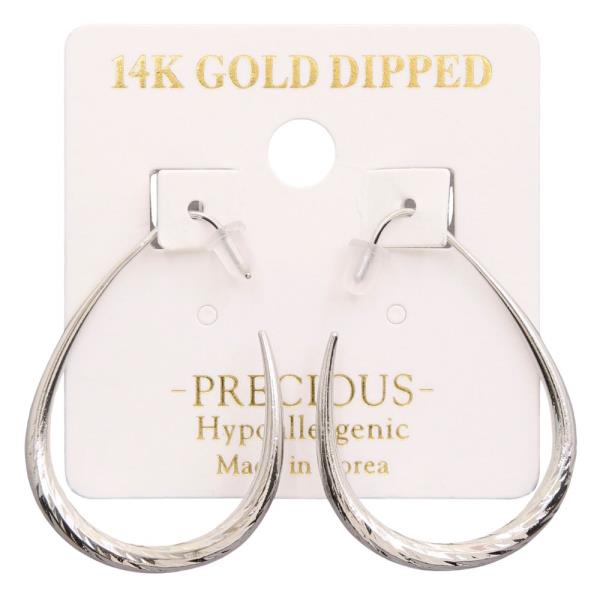 14K GOLD DIPPED TEARDROP SHAPE DANGLE EARRING