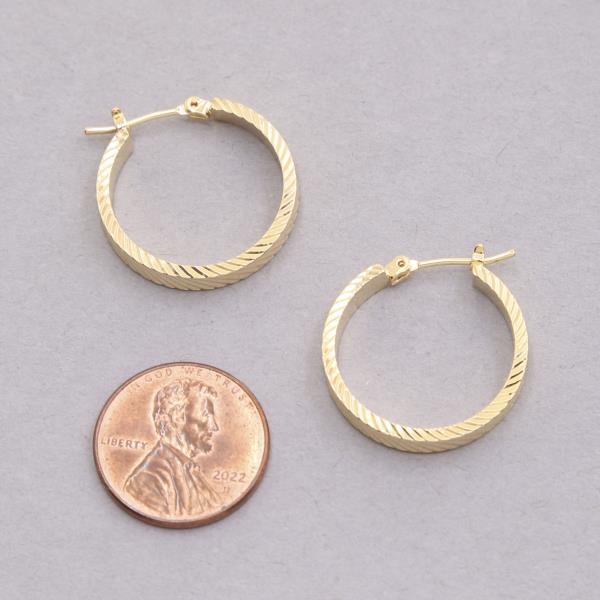 14K GOLD DIPPED LINED HOOP EARRING