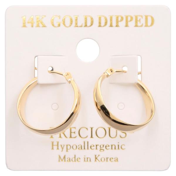 14K GOLD DIPPED WIDE HOOP EARRING