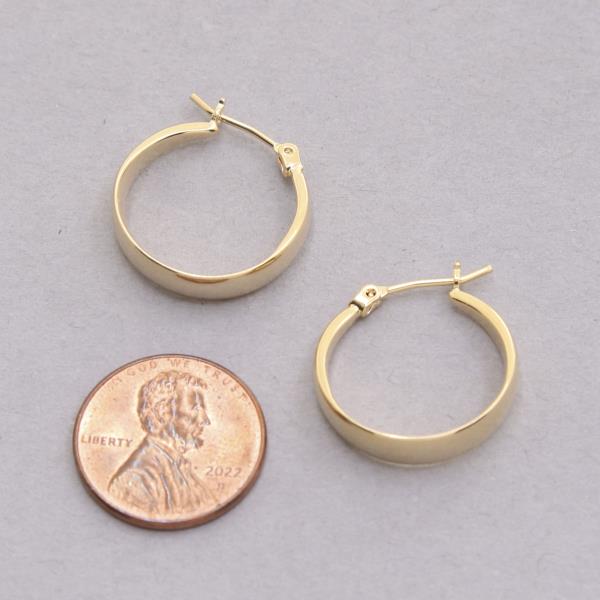 14K GOLD DIPPED WIDE HOOP EARRING