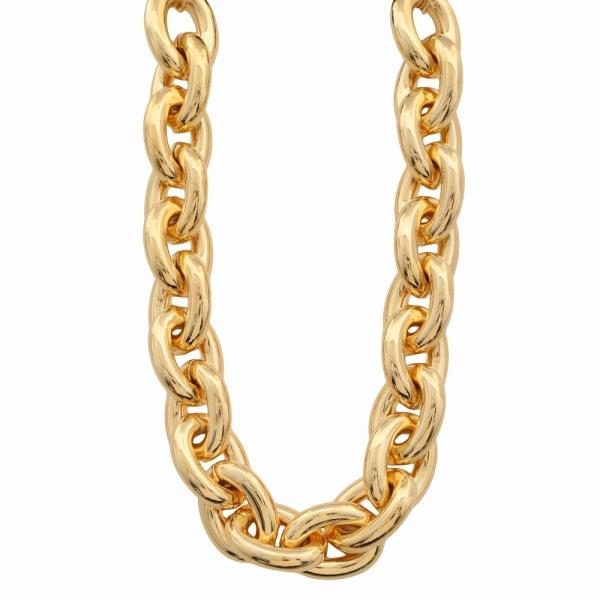 CHUNKY WIDE METAL CHAIN NECKLACE