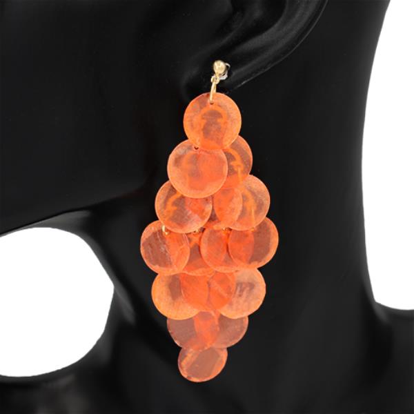 DISCO ROUND RHOMBUS DROP EARRING