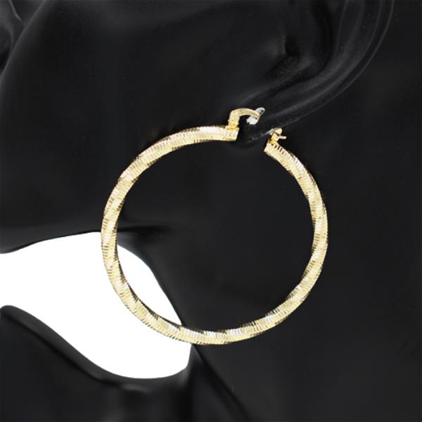 TEXTURED METAL HOOP EARRING