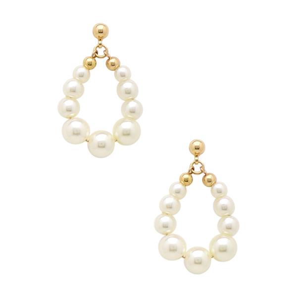 PEARL BEAD TEARDROP POST EARRINGS