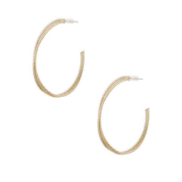TEXTURED METAL MESH WRAPPED ROUND POST EARRINGS