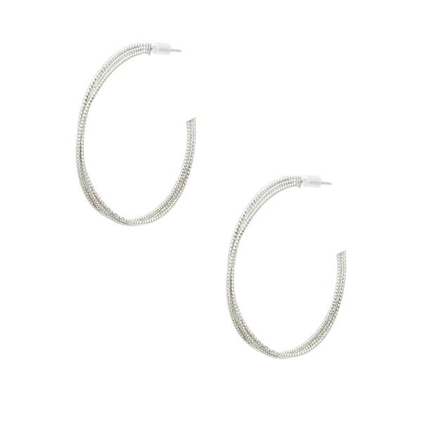 TEXTURED METAL MESH WRAPPED ROUND POST EARRINGS