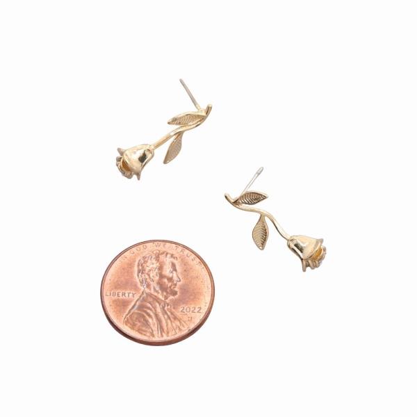 SODAJO GOLD DIPPED ROSE CZ EARRING